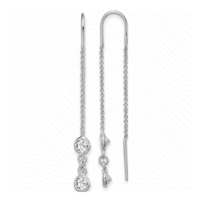 Sterling Silver CZ Threader Earrings