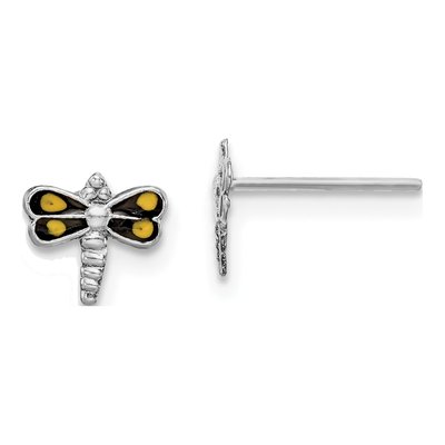 Sterling Silver Dragonfly Stud Earrings