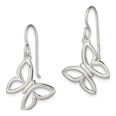 Sterling Silver Butterfly Dangle Earrings – view 3