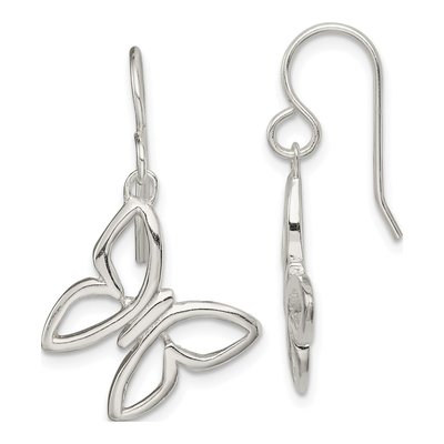 Sterling Silver Butterfly Dangle Earrings