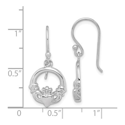Sterling Silver Claddagh Dangle Earrings – view 5