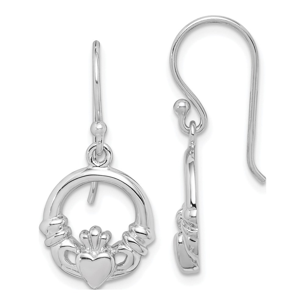 Sterling Silver Claddagh Dangle Earrings