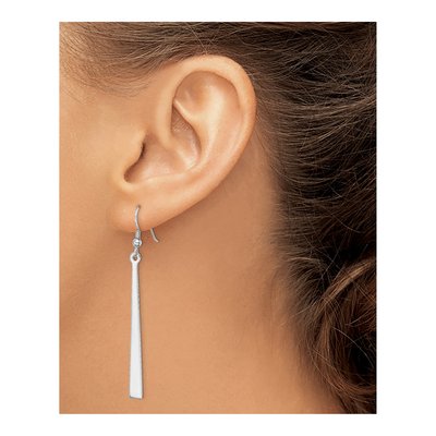 Sterling Silver Graduated Bar Dangle Earrings – view 4