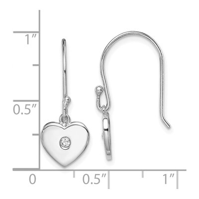 Sterling Silver CZ Heart Dangle Earrings – view 5