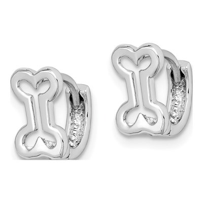 Sterling Silver 9.5mm Bone Hoop Earrings – view 3