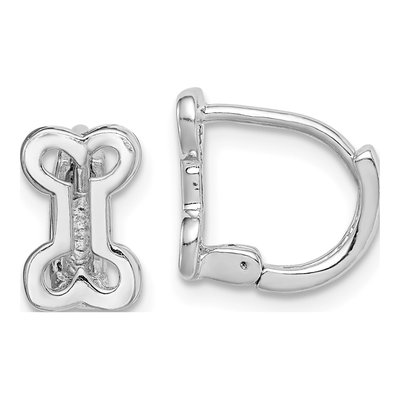 Sterling Silver 9.5mm Bone Hoop Earrings
