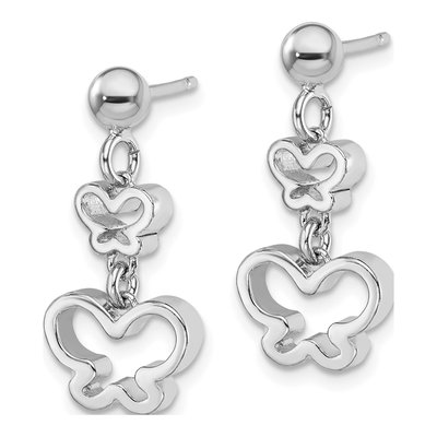 Sterling Silver Butterfly Dangle Earrings – view 3