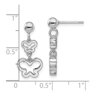 Sterling Silver Butterfly Dangle Earrings – view 5