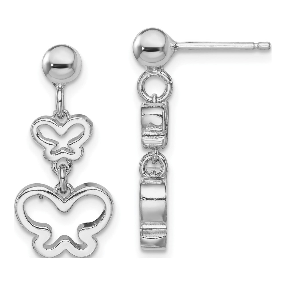 Sterling Silver Butterfly Dangle Earrings