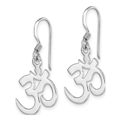 Sterling Silver OM Symbol Dangle Earrings – view 3