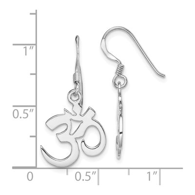 Sterling Silver OM Symbol Dangle Earrings – view 5