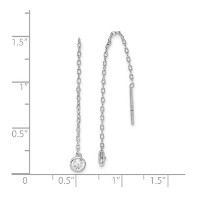 Sterling Silver CZ Bezel Threader Earrings – view 6