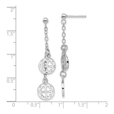 Sterling Silver Clover Dangle Earrings – view 6
