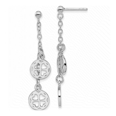 Sterling Silver Clover Dangle Earrings
