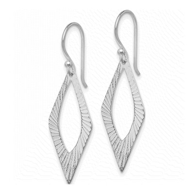 Sterling Silver Diamond-Cut Dangle Earrings – view 3