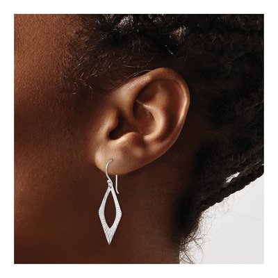 Sterling Silver Diamond-Cut Dangle Earrings – view 5