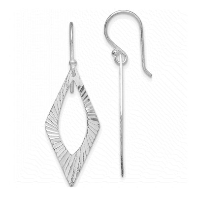 Sterling Silver Diamond-Cut Dangle Earrings