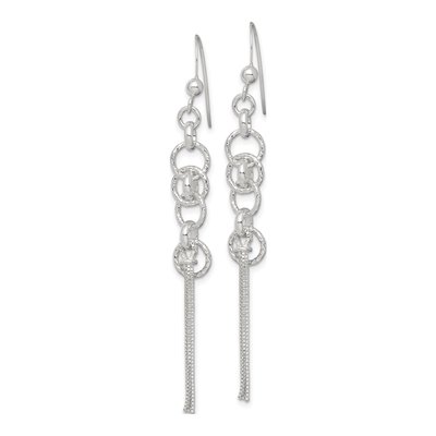 Sterling Silver Multi-Strand Circle Dangle Earrings – view 3