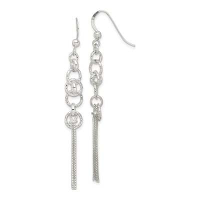 Sterling Silver Multi-Strand Circle Dangle Earrings