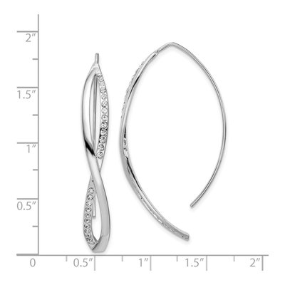 Sterling Silver CZ Twisted Threader Earrings – view 3