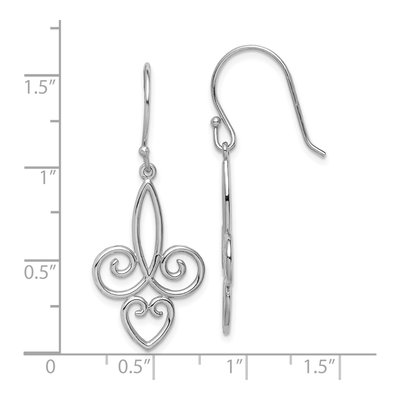 Sterling Silver Fleur de Lis Dangle Earrings – view 6