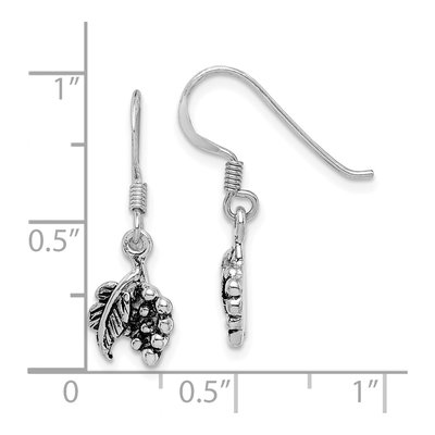 Sterling Silver Antiqued Grape Dangle Earrings – view 3