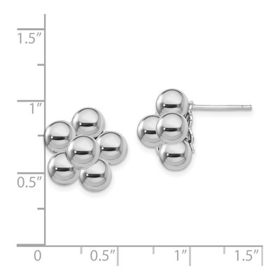 Sterling Silver Beaded Button Stud Earrings – view 6