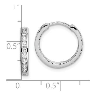 Sterling Silver 17mm CZ Huggie Hoop Earrings – view 6