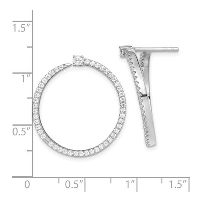 Sterling Silver CZ Circle Dangle Earrings – view 6