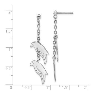 Sterling Silver Two Birds Dangle Earrings – view 3