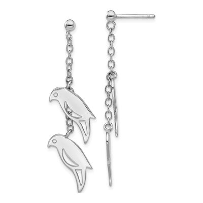 Sterling Silver Two Birds Dangle Earrings