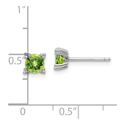 Sterling Silver 5mm Peridot Round Stud Earrings – view 5