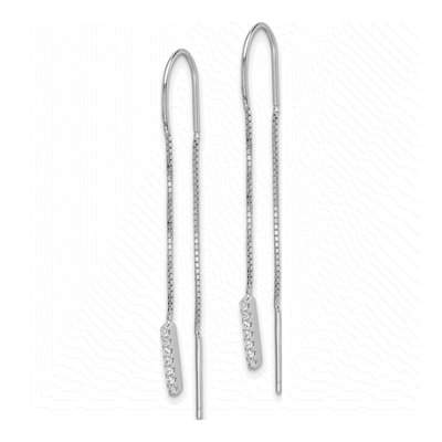 Sterling Silver CZ Threader Earrings – view 3