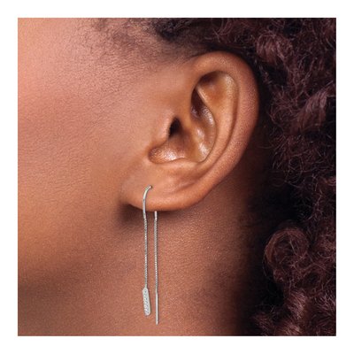 Sterling Silver CZ Threader Earrings – view 5