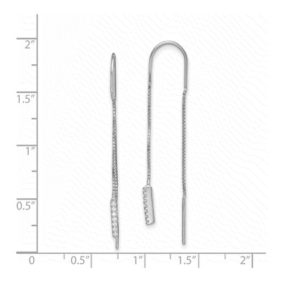 Sterling Silver CZ Threader Earrings – view 6