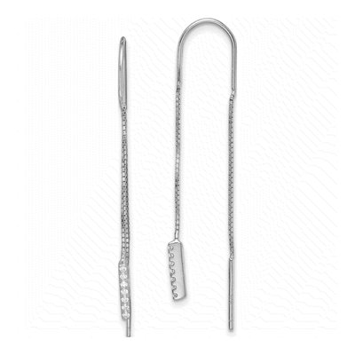 Sterling Silver CZ Threader Earrings