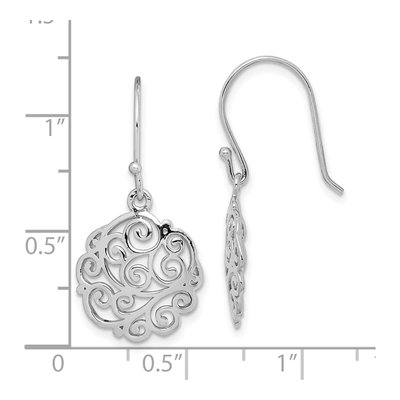 Sterling Silver Filigree Circle Dangle Earrings – view 6