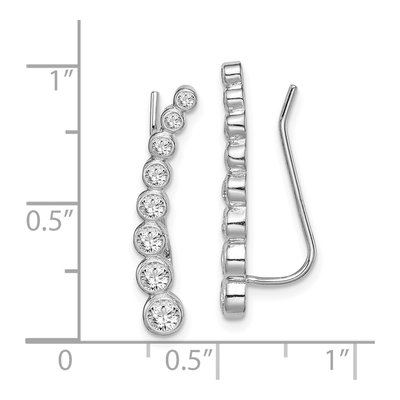 Sterling Silver CZ Ear Climber Threader Earrings – view 5