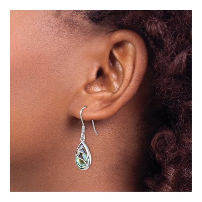 Sterling Silver Abalone Teardrop Dangle Earrings – view 4