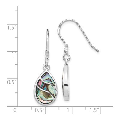 Sterling Silver Abalone Teardrop Dangle Earrings – view 5