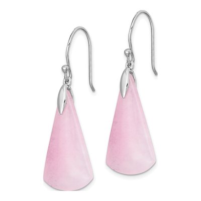 Sterling Silver Pink Quartz Dangle Earrings – view 3