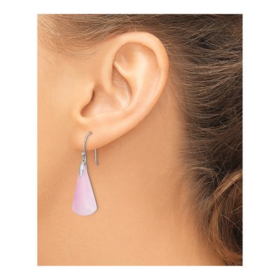 Sterling Silver Pink Quartz Dangle Earrings – view 4