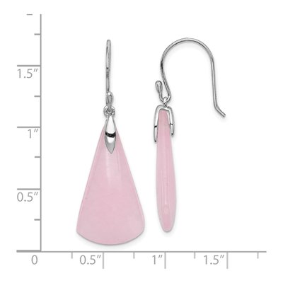 Sterling Silver Pink Quartz Dangle Earrings – view 5