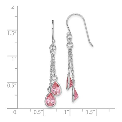 Sterling Silver CZ Teardrop Dangle Earrings – view 5