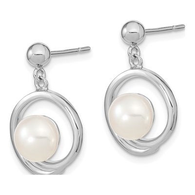 Sterling Silver Freshwater Cultured Pearl Dangle Earrings – view 3