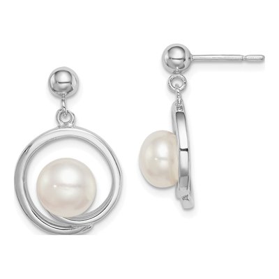 Sterling Silver Freshwater Cultured Pearl Dangle Earrings