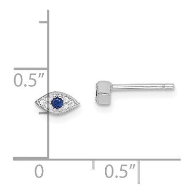 Sterling Silver Round CZ Eye Stud Earrings – view 3