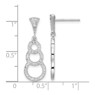 Sterling Silver CZ Circles Dangle Earrings – view 6