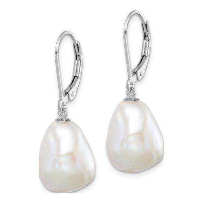 Sterling Silver Freshwater Cultured Pearl Leverback Earrings – view 2