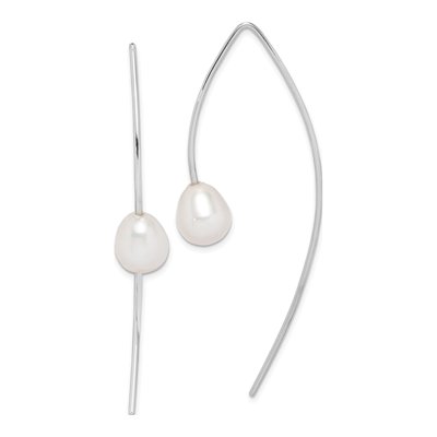 Sterling Silver Freshwater Cultured Pearl Threader Earrings